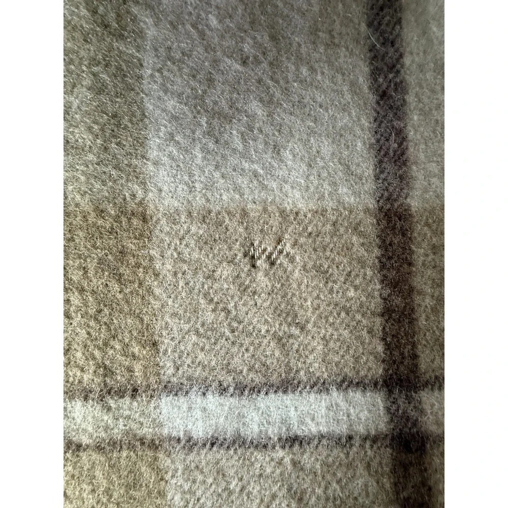 Lauren Ralph Lauren Vintage Wool Blanket Brown Plaid Fringe Camp Cabin 51